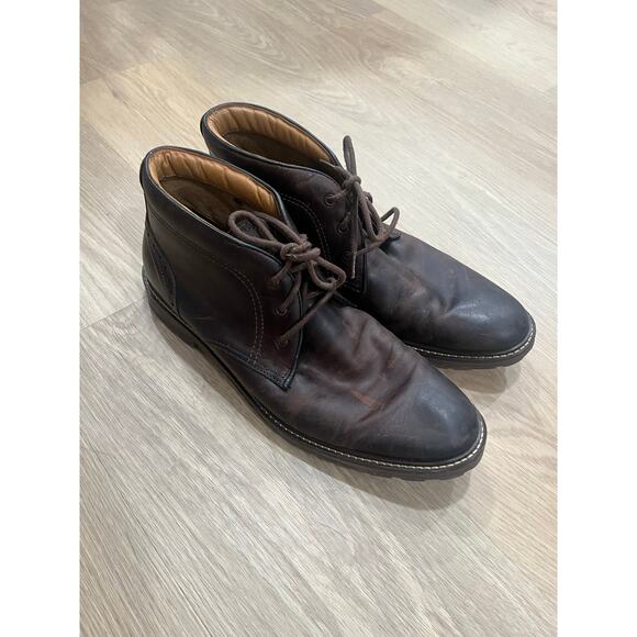 Men's-Florsheim-11875-Designer-Fenway‎ Chukka-Brown-Leather-Shoes-Boots-11 M - Picture 2 of 5